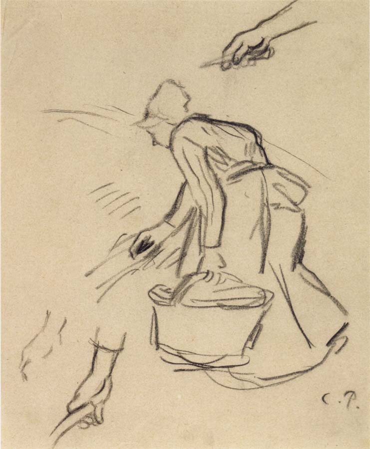 Camille Pissarro Woman carrying a basket